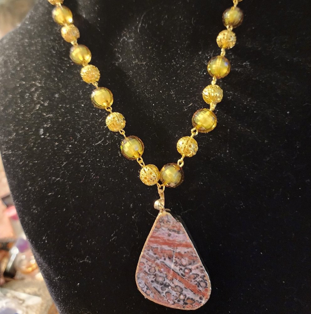 Beautiful Leopard Skin Jasper Necklace